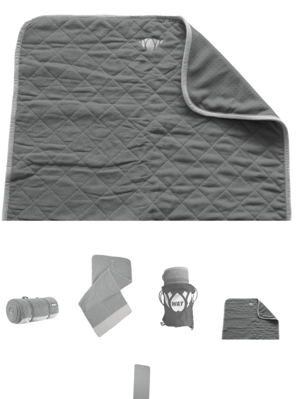 WAYmat Microfiber Yoga Towel + Grip in grey brand new!